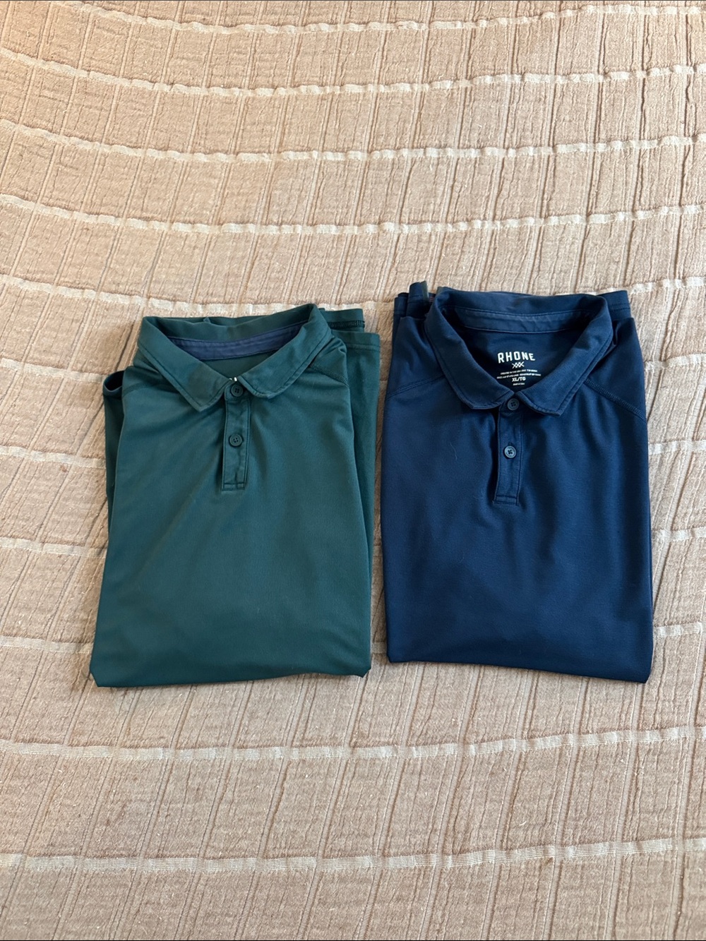 RHONE Polo Shirts - set of 2 - Dark Green & Navy Blue - Size XL